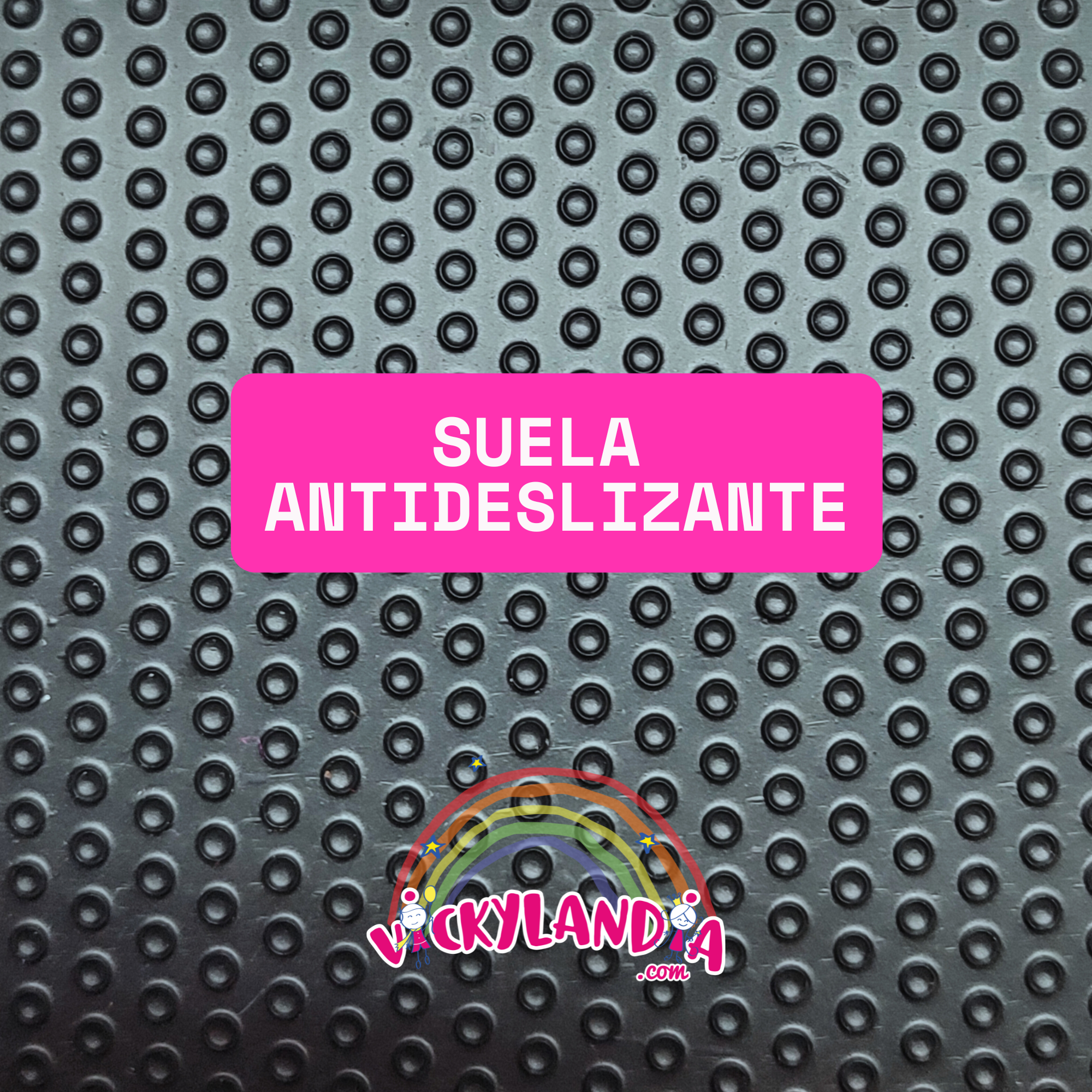 Suela antideslizante de alta seguridad, diseñada específicamente para zapatos de disfraces cabezones, muñecos cabezudos y mascotas publicitarias. Perfecta para exteriores, desfiles, cabalgatas, animaciones y mucho más, garantizando estabilidad y comodidad en cada paso.