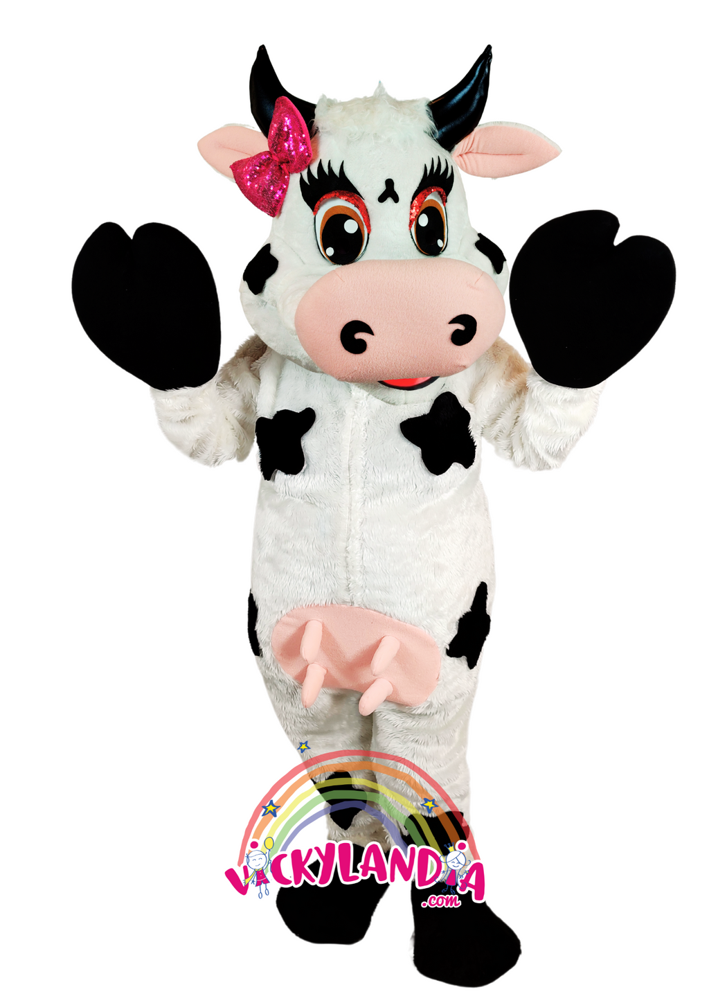 La Vaca Presumida es la mascota publicitaria perfecta para destacar en eventos y promociones. Disponible en alquiler y venta en Vickylandia. 🐄✨