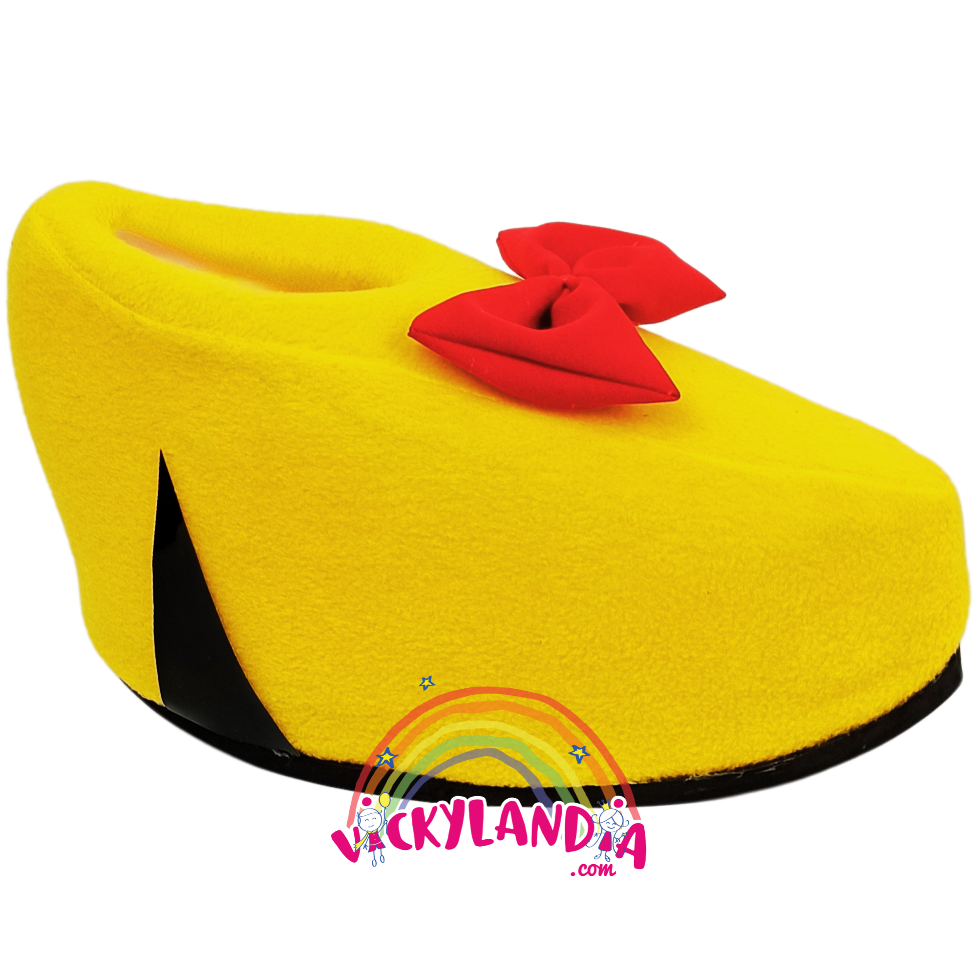 Zapatos amarillos con lazo rojo de la ratoncita presumida, hechos de goma espuma y forrados, con suela antideslizante. Perfectos para disfraces y cosplay