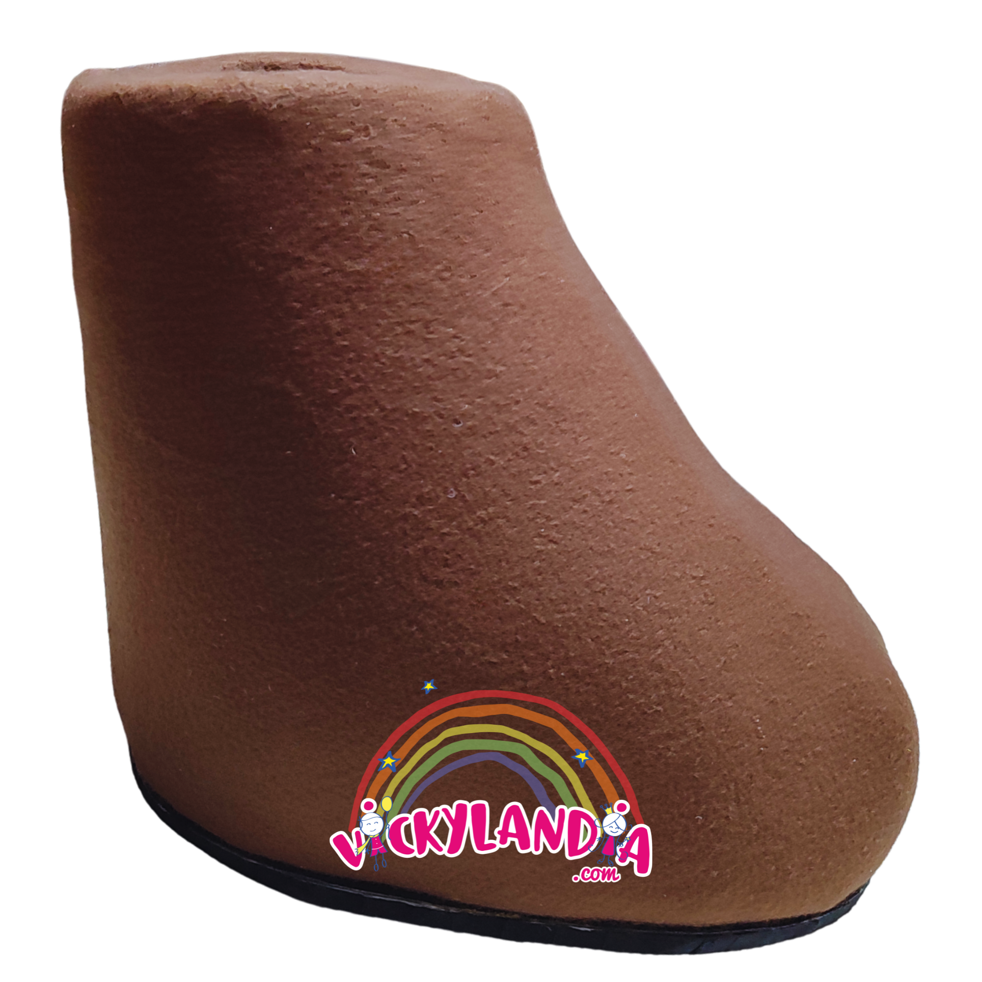 Botines marrón acolchados con diseño neutro, perfectos para personajes cabezones y disfraces publicitarios