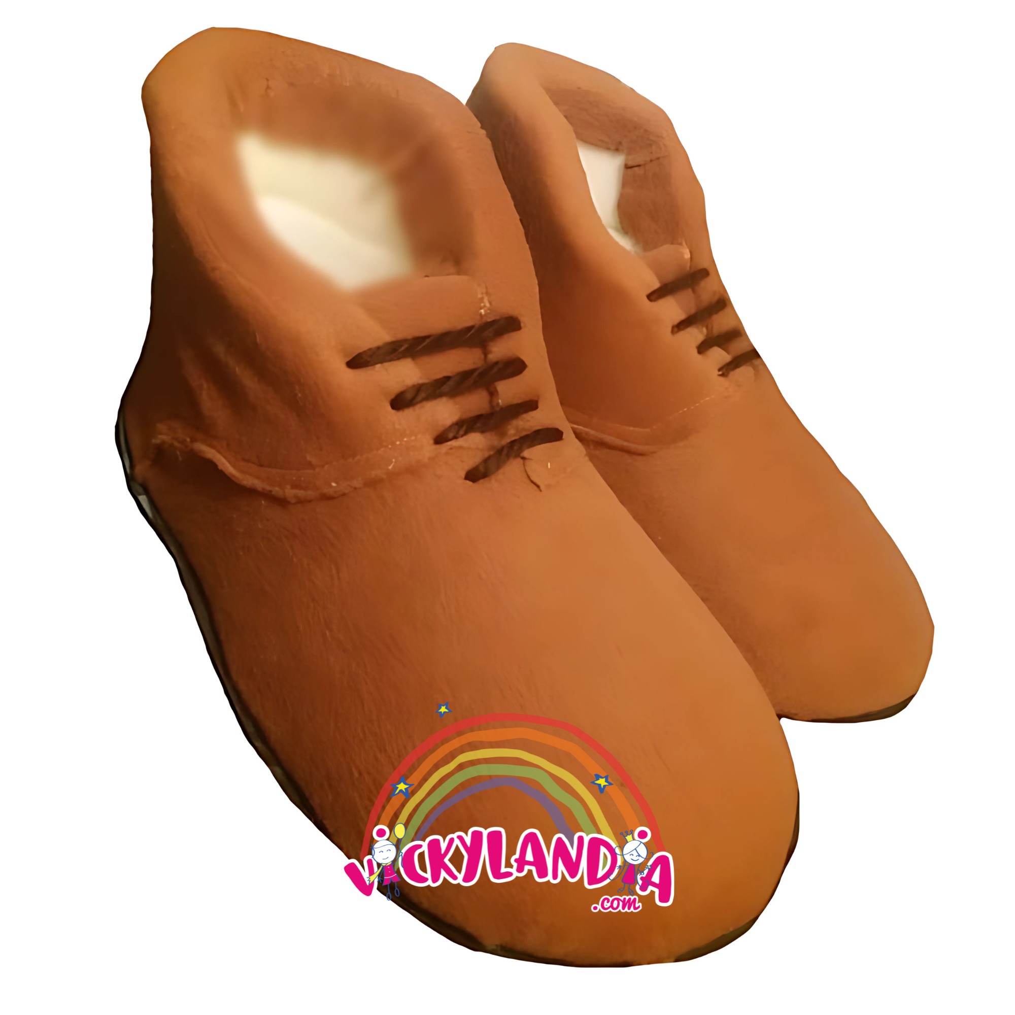 Zapatos marrón claro acolchados estilo básico, ideales para personajes cabezones y disfraces genéricos con suela antirresbalante