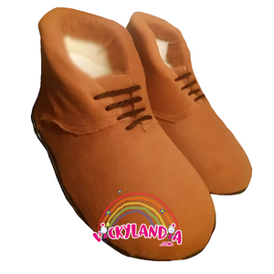 Zapatos marrón claro acolchados estilo básico, ideales para personajes cabezones y disfraces genéricos con suela antirresbalante
