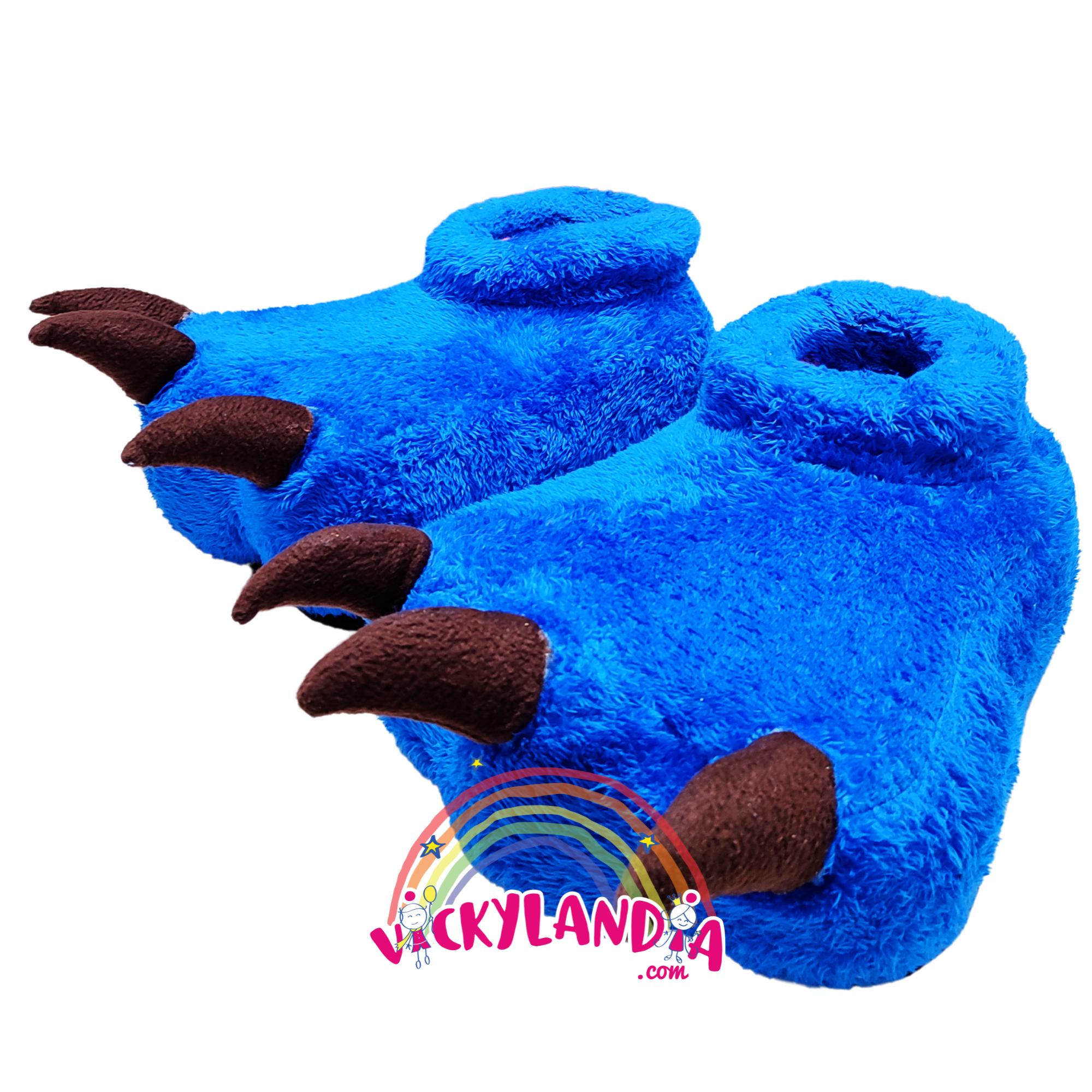 Zapatos de felpa azul con uñas de extraterres, hechos de goma espuma y forrados por dentro, con suela antideslizante. Perfectos para disfraces y cosplay