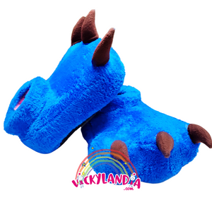 Zapatos de felpa azul con uñas de extraterres, hechos de goma espuma y forrados por dentro, con suela antideslizante. Perfectos para disfraces y cosplay