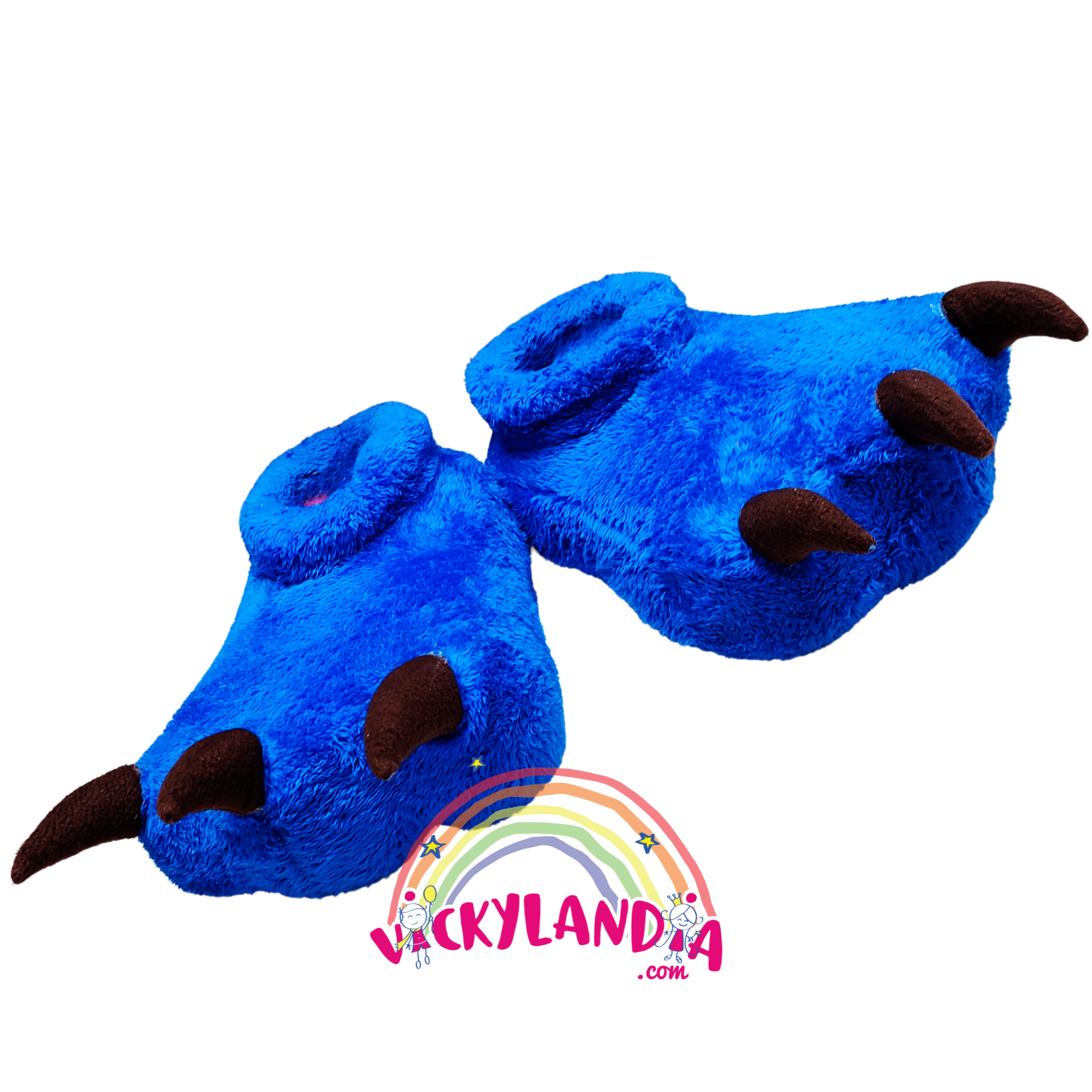 Zapatos de felpa azul con uñas de extraterres, hechos de goma espuma y forrados por dentro, con suela antideslizante. Perfectos para disfraces y cosplay