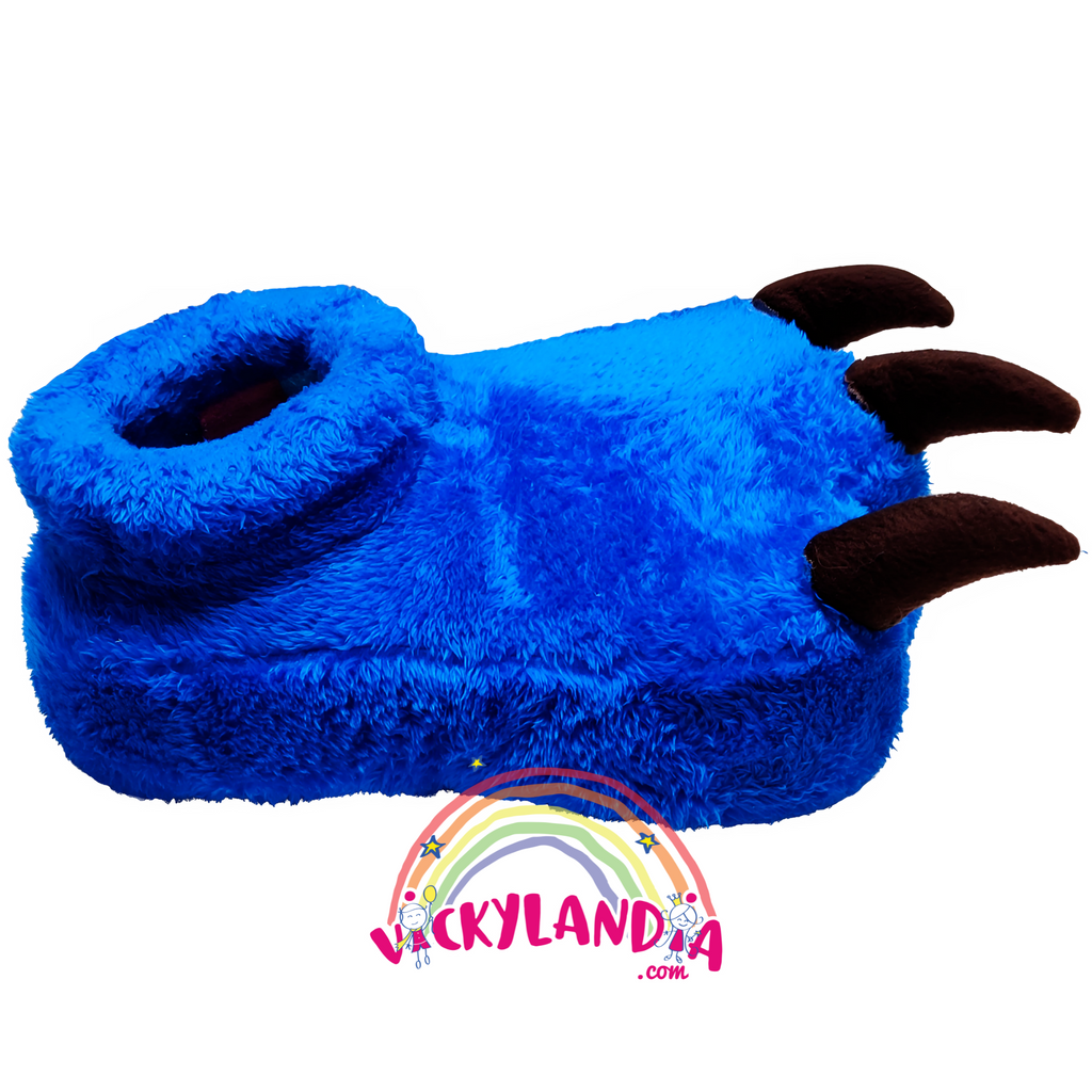 Zapatos de felpa azul con uñas de extraterres, hechos de goma espuma y forrados por dentro, con suela antideslizante. Perfectos para disfraces y cosplay