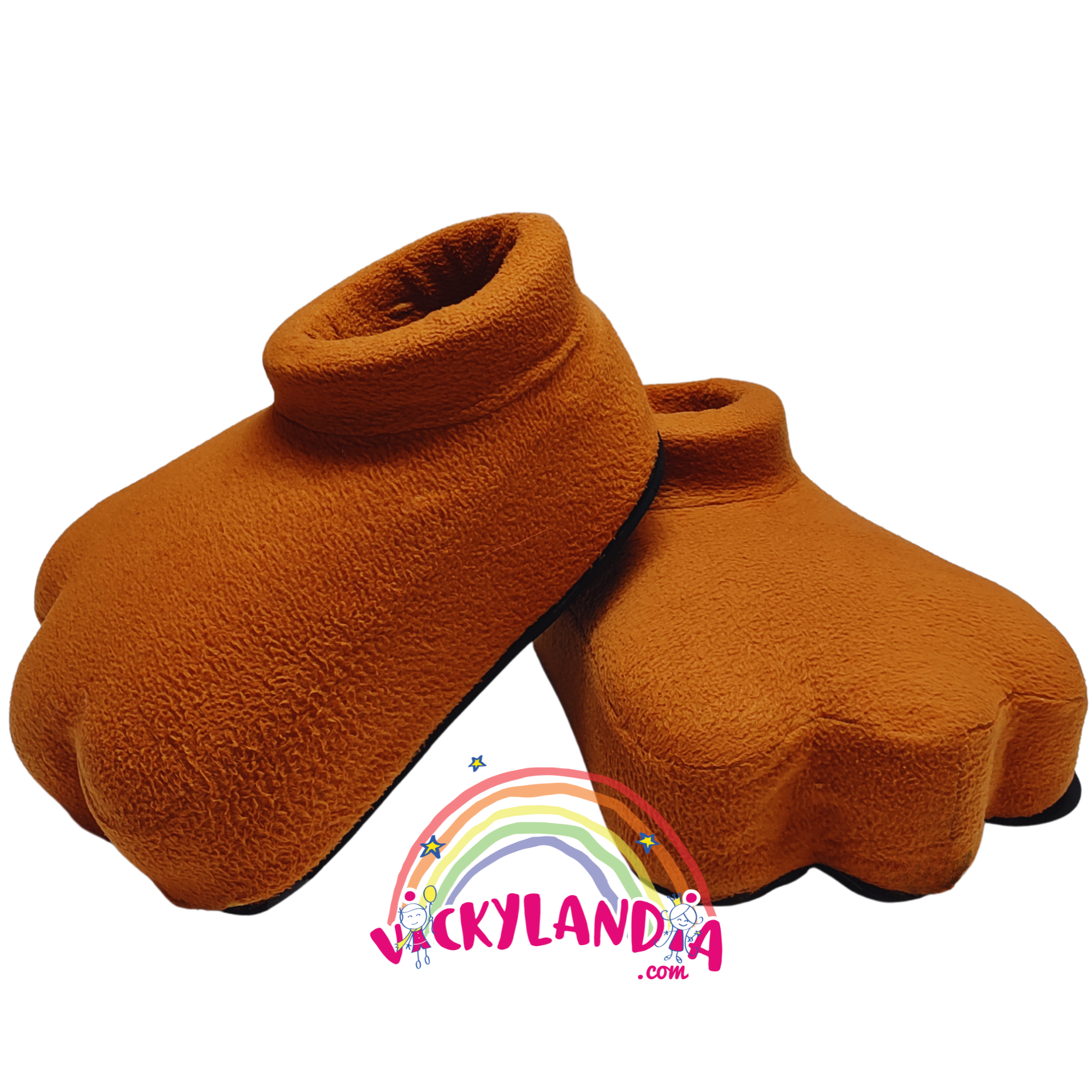 Zapatos acolchados marrón chocolate, ideales para disfraces de personajes cabezones tipo cachorro animado