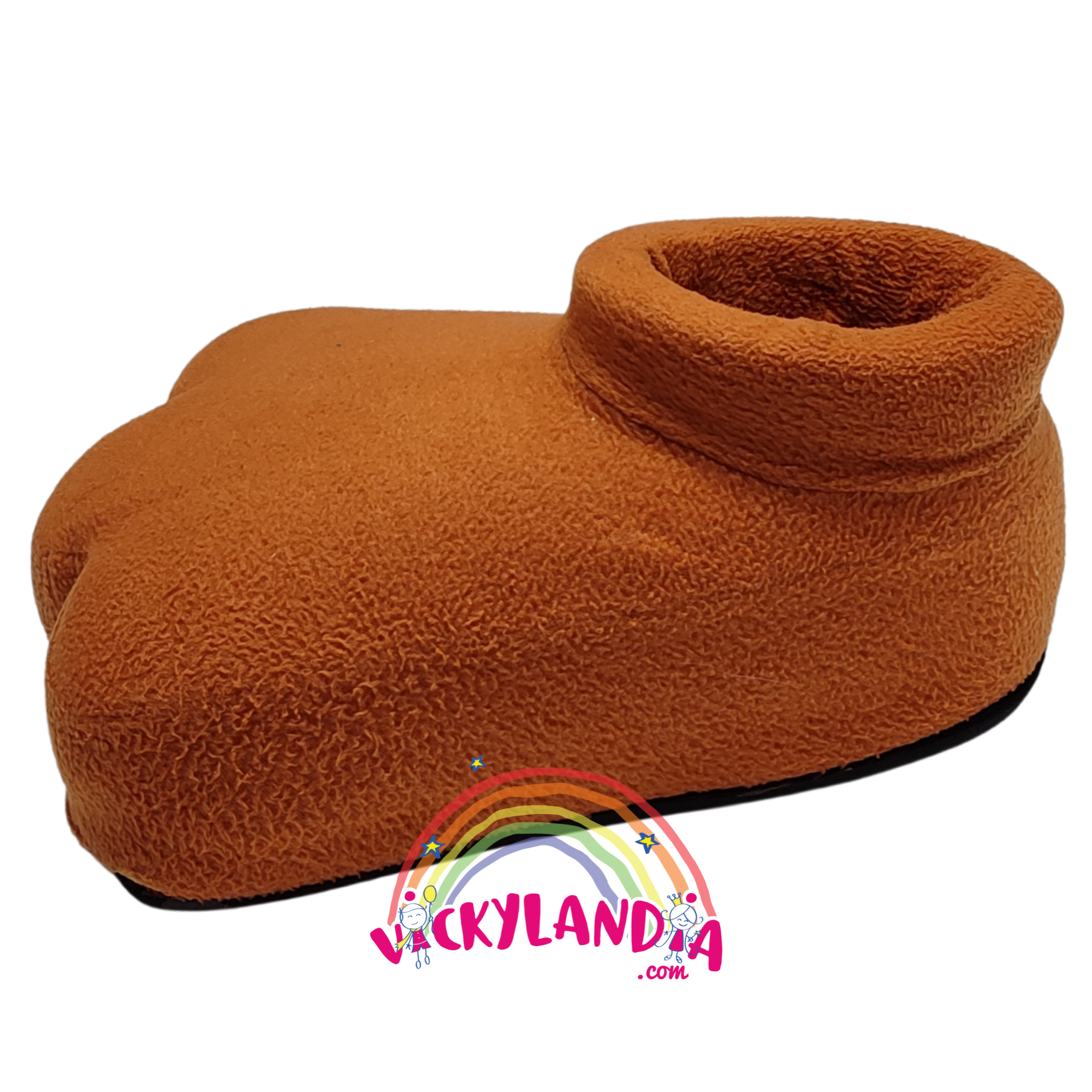 Zapatos acolchados marrón chocolate, ideales para disfraces de personajes cabezones tipo cachorro animado