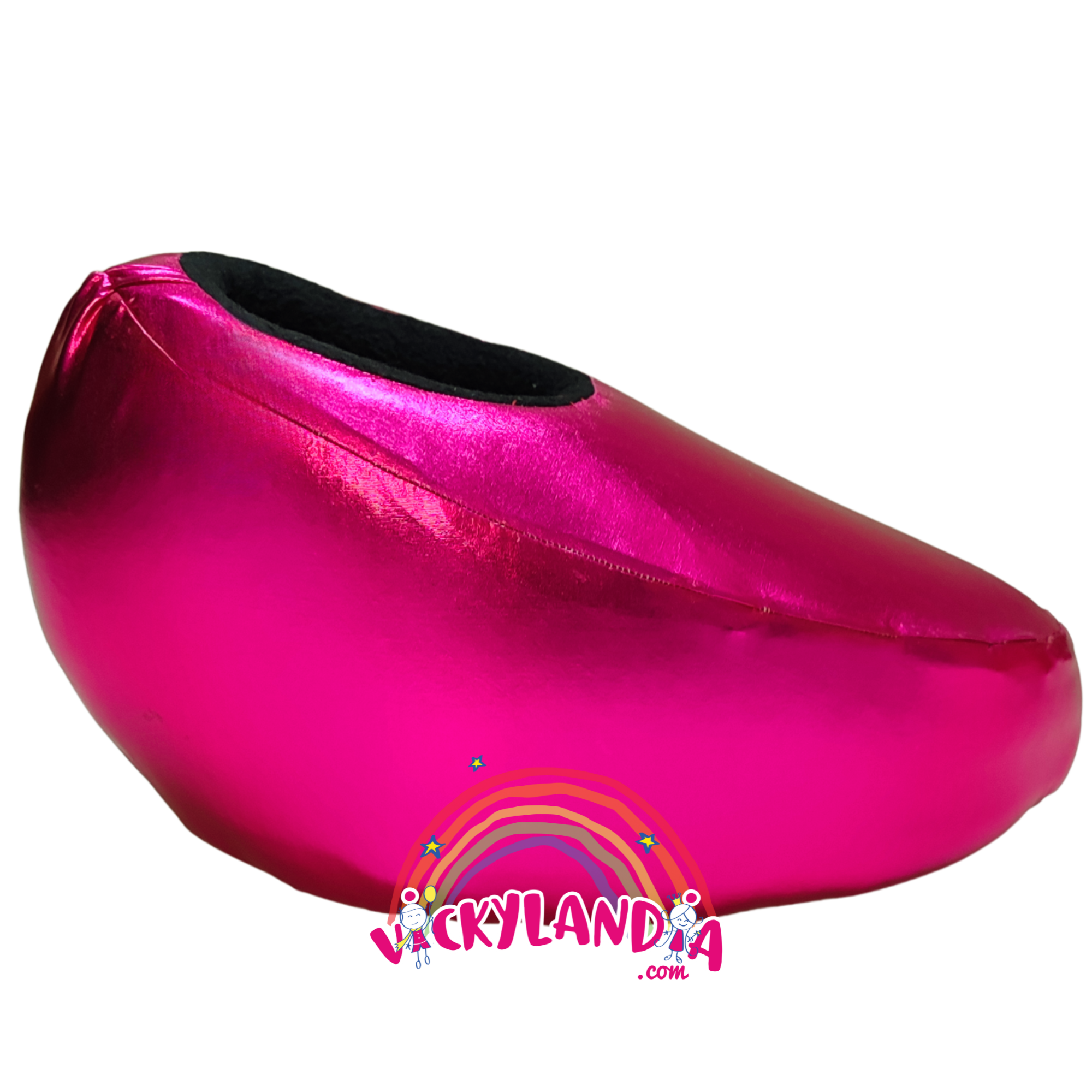 Zapatos rosa metalizados para disfraces y cosplay. Acolchados, cómodos y antirresbalantes. Perfectos para personajes cabezones