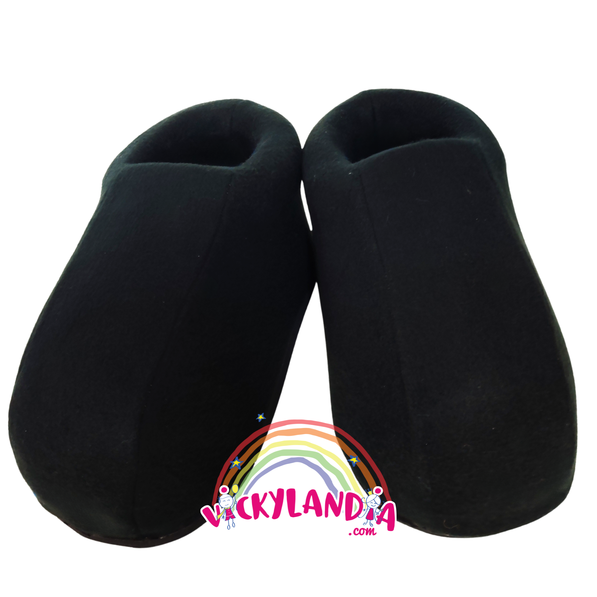 Zapatos negros acolchados de disfraz cabezón, ideales para mascotas publicitarias y personajes animados