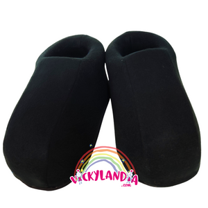 Zapatos negros acolchados de disfraz cabezón, ideales para mascotas publicitarias y personajes animados