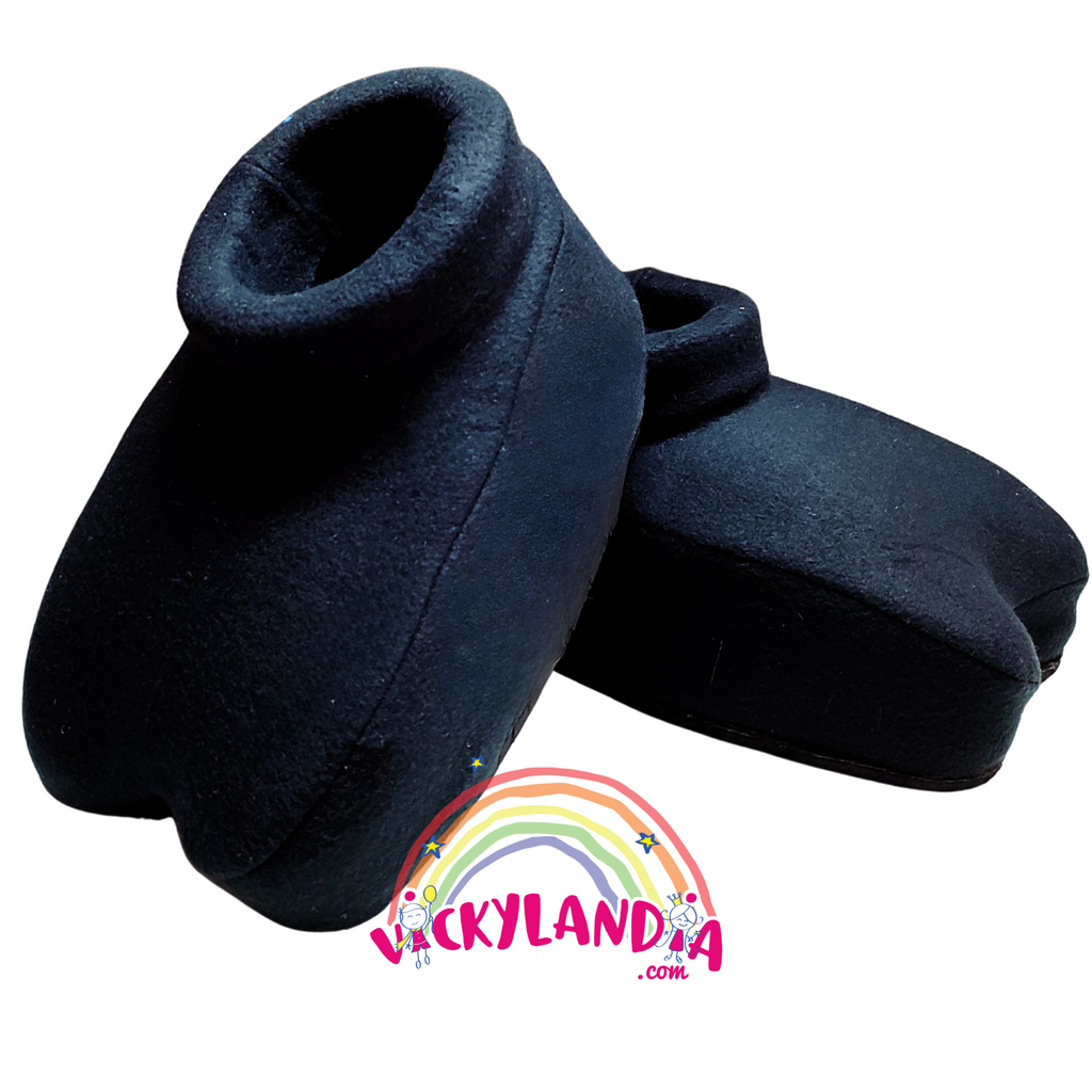 Zapatos negros acolchados, perfectos para disfraces de animales toro, vaca, loro  o cosplay de personajes animales de la granja, cómodos y antirresbalantes