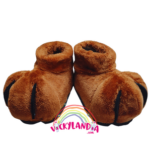 Zapatos acolchados en forma de pata de animal peludo con garras, ideales para mascotas cabezonas y disfraces de criatura animada