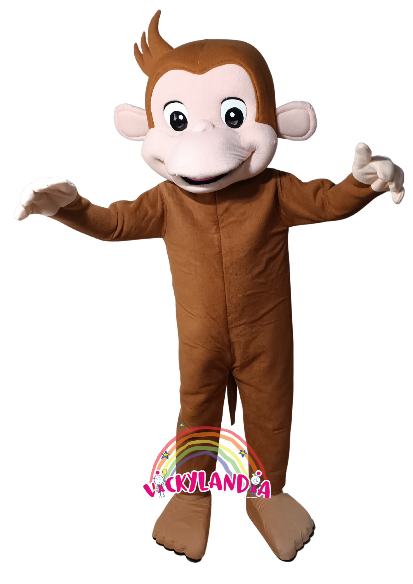 Descubre la magia de nuestro muñeco publicitario de Mono en Vickylandia. Son disfraces cabezones perfectos para fiestas infantiles, shows, cumpleaños, estrategias publicitarias, espectáculos, cabalgatas y cualquier tipo de evento.