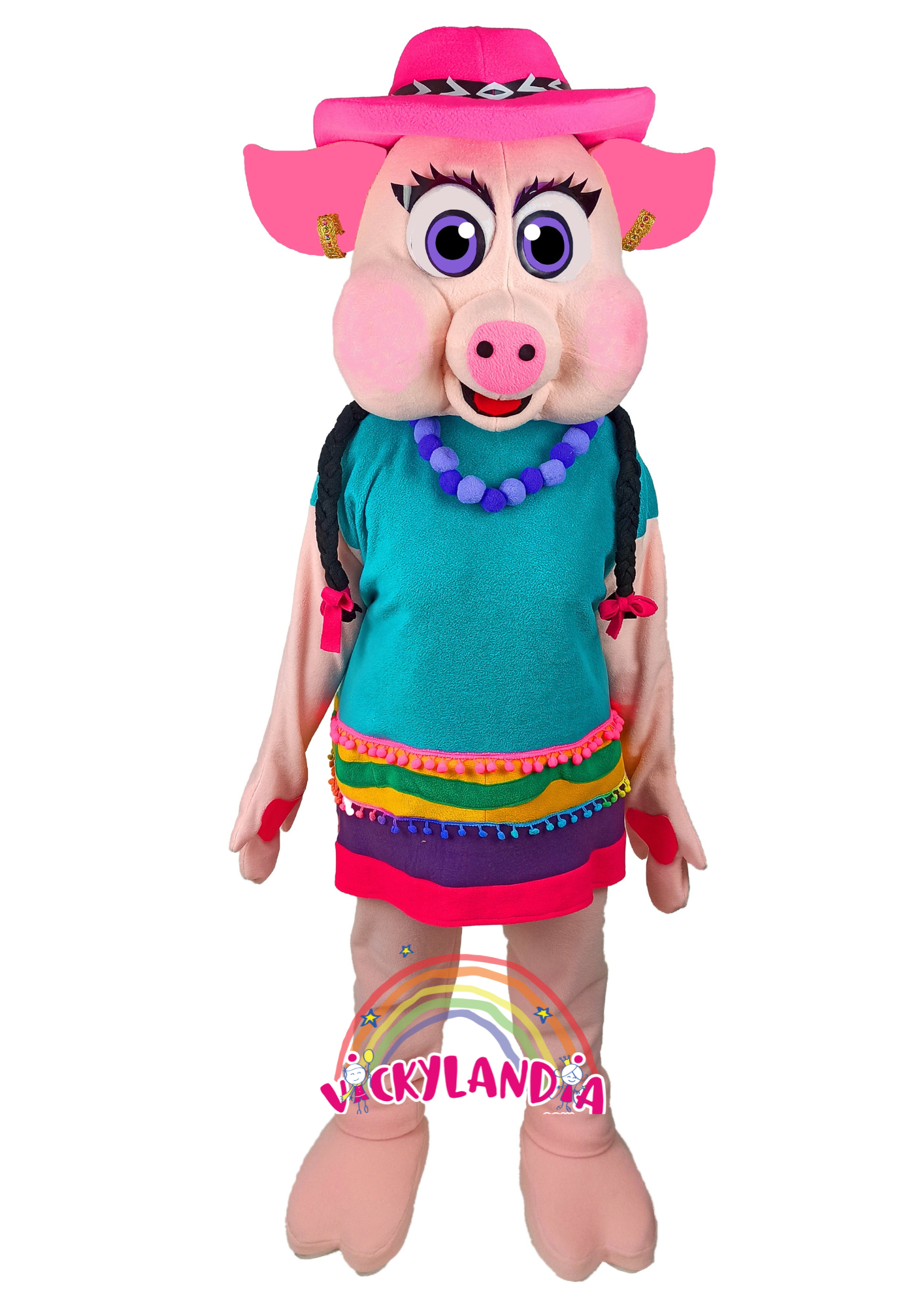 Descubre la magia de nuestro muñeco publicitario de Chancha en Vickylandia. Son disfraces cabezones perfectos para fiestas infantiles, shows, cumpleaños, estrategias publicitarias, espectáculos, cabalgatas y cualquier tipo de evento.