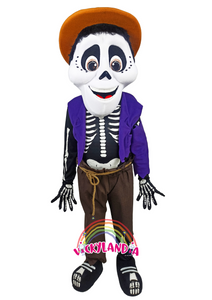 hombre esqueleto hallowen disfraz muñeco cabezon cabezudo botarga mascota publicitaria Peluches personalizados Merchandising corporativos  personalizados fabricante vickylandia