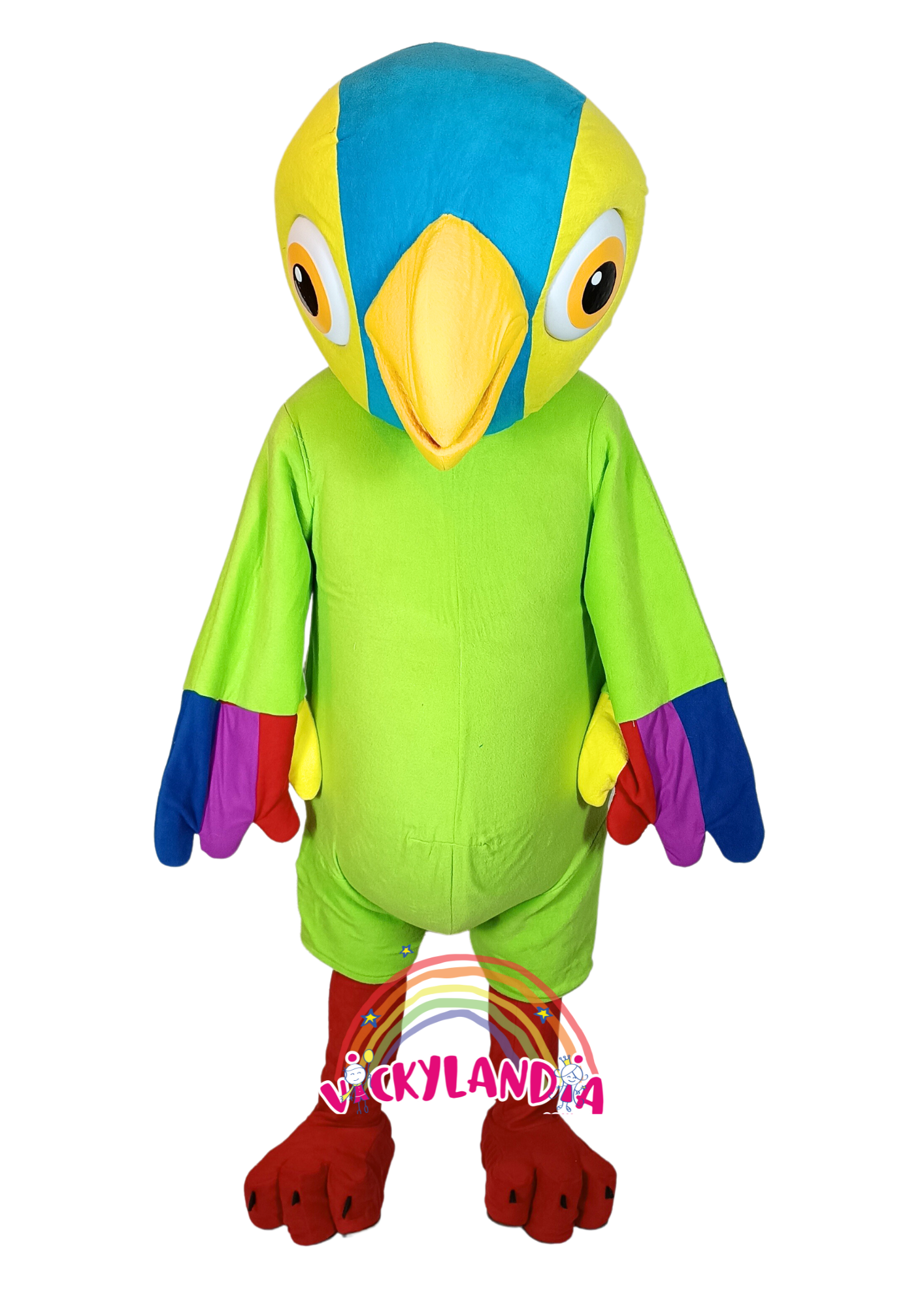 Descubre la magia de nuestro muñeco publicitario de Loro Colorín en Vickylandia. Son disfraces cabezones perfectos para fiestas infantiles, shows, cumpleaños, estrategias publicitarias, espectáculos, cabalgatas y cualquier tipo de evento.