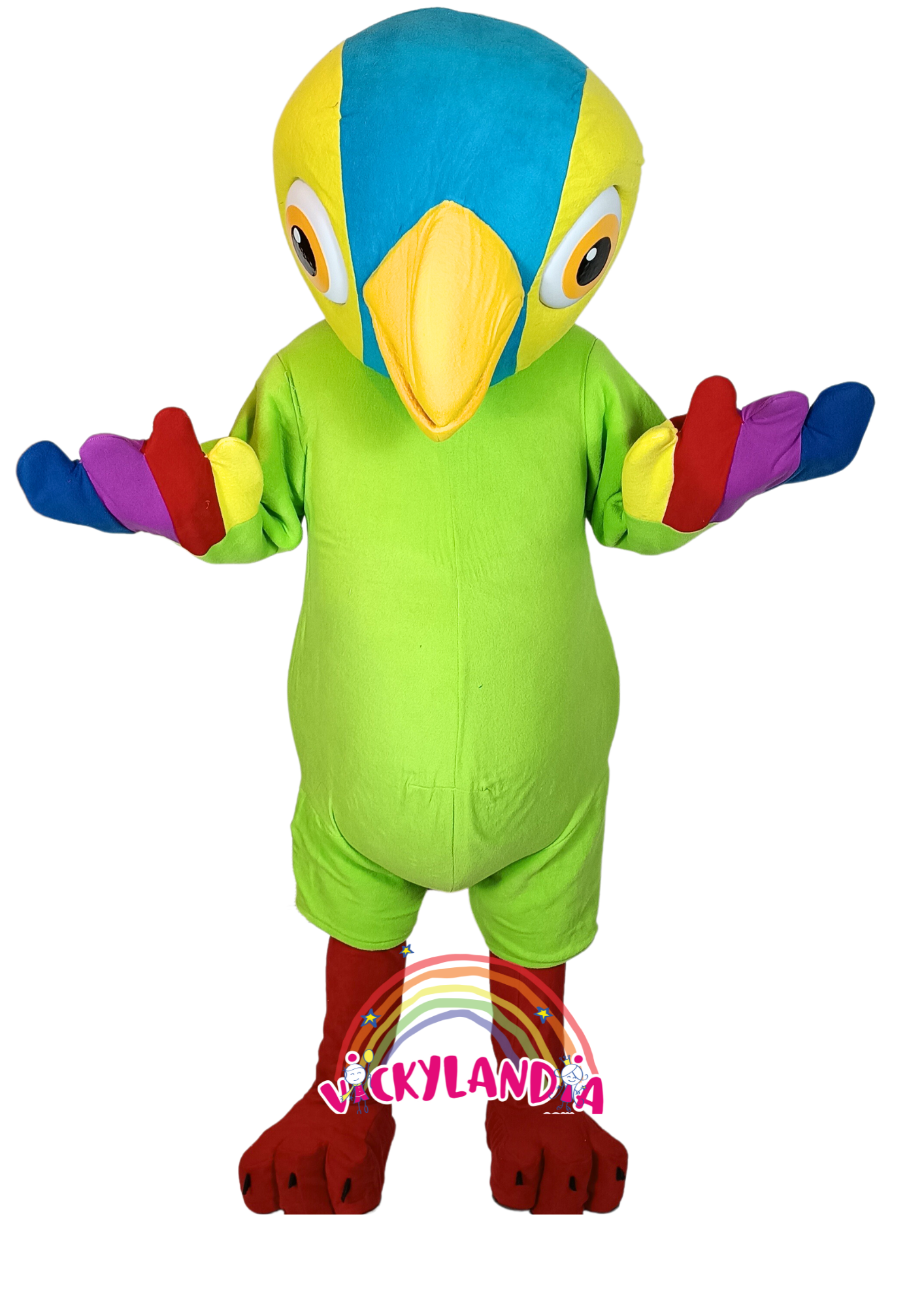 Descubre la magia de nuestro muñeco publicitario de Loro Colorín en Vickylandia. Son disfraces cabezones perfectos para fiestas infantiles, shows, cumpleaños, estrategias publicitarias, espectáculos, cabalgatas y cualquier tipo de evento.