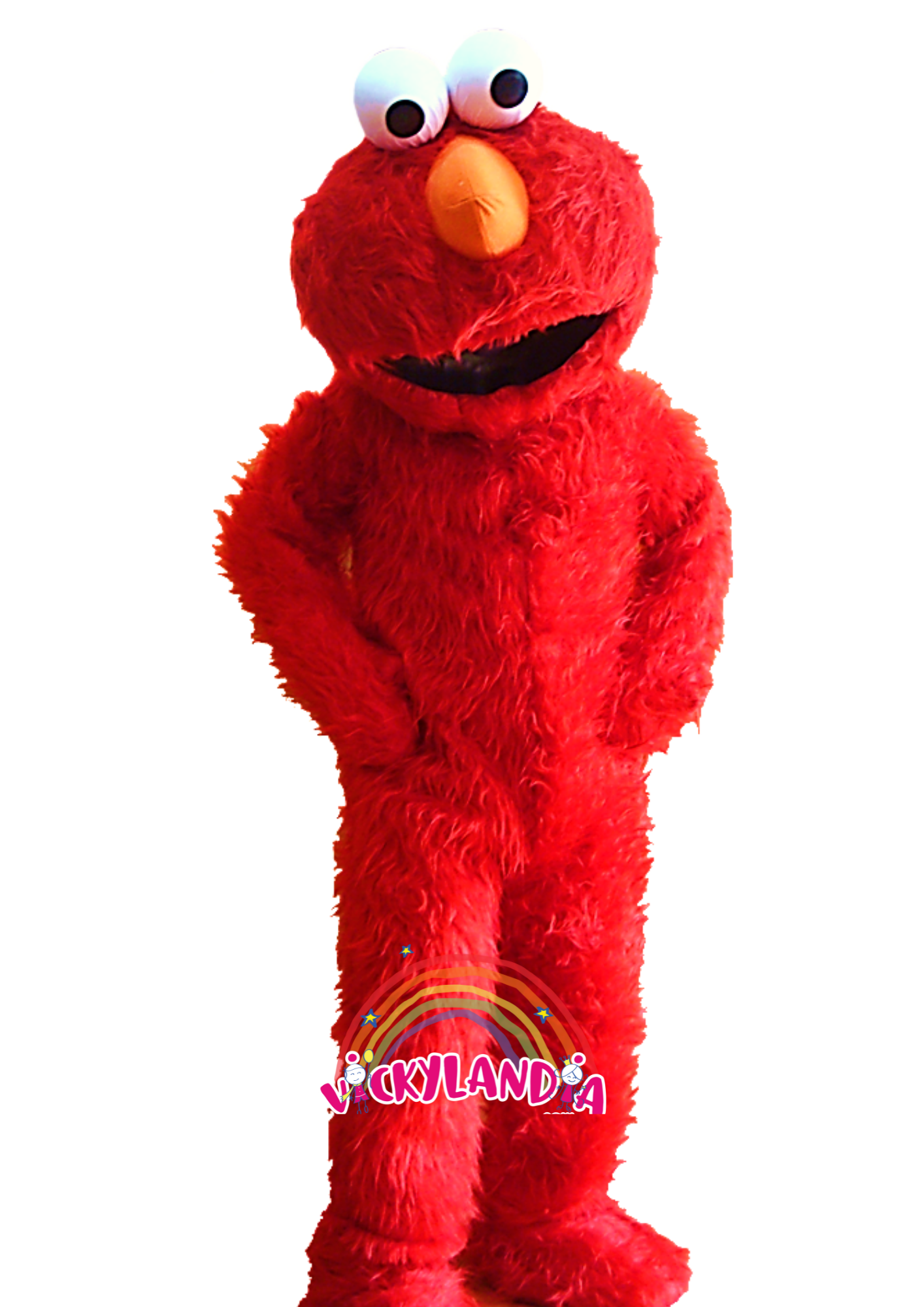 muñeco rojo cabezon mascota publicitaria vickylandia