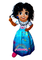 Carregar imagem no visualizador da galeria, niña magia disfraz muñeco cabezon cabezudo botarga mascota publicitaria Peluches personalizados Merchandising corporativos  personalizados fabricante vickylandia
