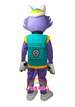 Cargar imagen en el visor de la galería, perra morada disfraz muñeco cabezon cabezudo botarga mascota publicitaria Peluches personalizados Merchandising corporativos  personalizados fabricante vickylandia
