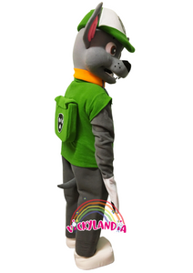 perro verde disfraz muñeco cabezon cabezudo botarga mascota publicitaria Peluches personalizados Merchandising corporativos  personalizados fabricante vickylandia