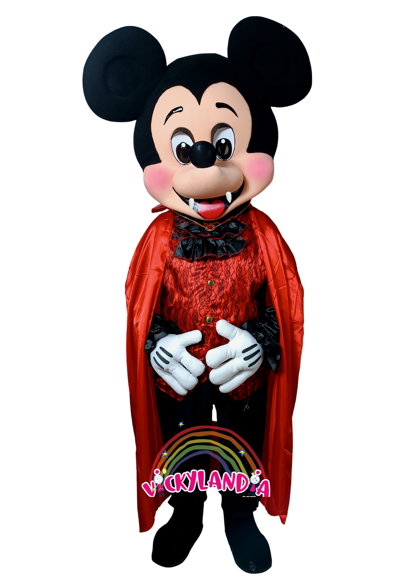 Descubre la magia de nuestro muñeco publicitario de Ratón Drácula en Vickylandia. Son disfraces cabezones perfectos para fiestas infantiles, shows, cumpleaños, estrategias publicitarias, espectáculos, cabalgatas y cualquier tipo de evento.