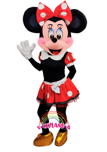 ratona minnie mouse presumida roja disfraz muñeco cabezon cabezudo botarga mascota publicitaria Peluches personalizados Merchandising corporativos personalizados Fabricante vickylandia
