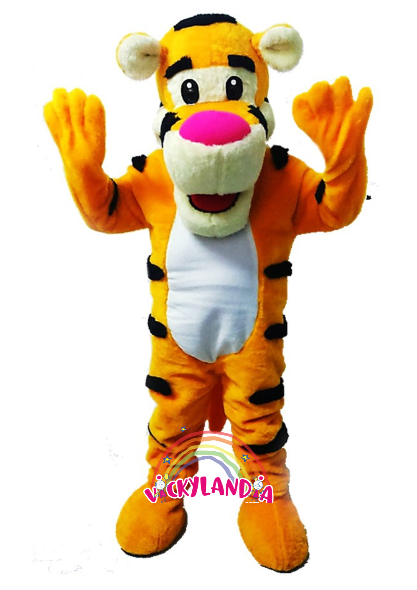 tigre disfraz muñeco cabezon cabezudo botarga mascota publicitaria merchandising corporativos personalizados fabricante vickylandia