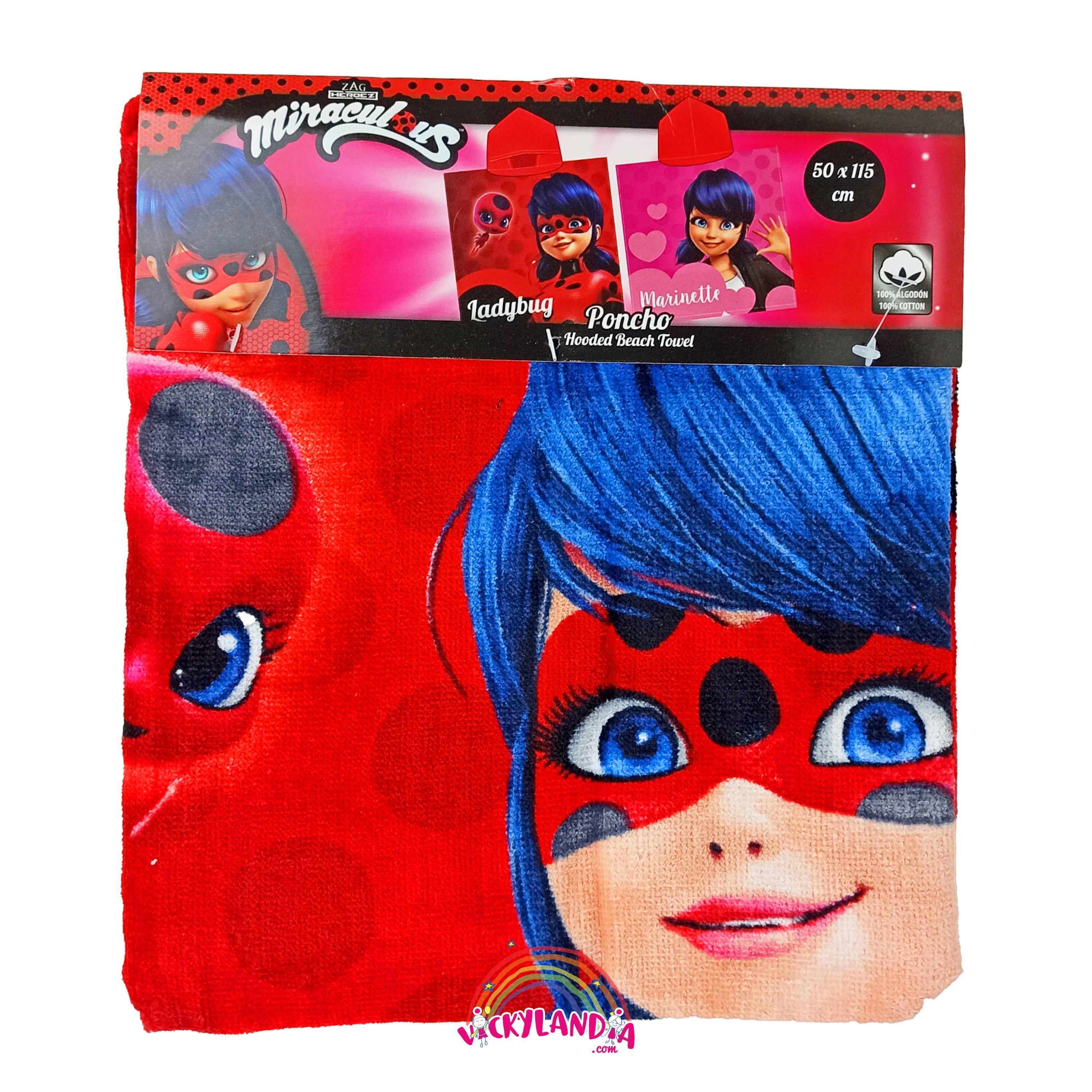Poncho baño lady bug toalla