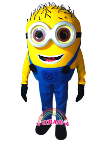 trabajador enano amarillo disfraz muñeco cabezon cabezudo botarga mascota publicitaria merchandising corporativos personalizados fabricante vickylandia
