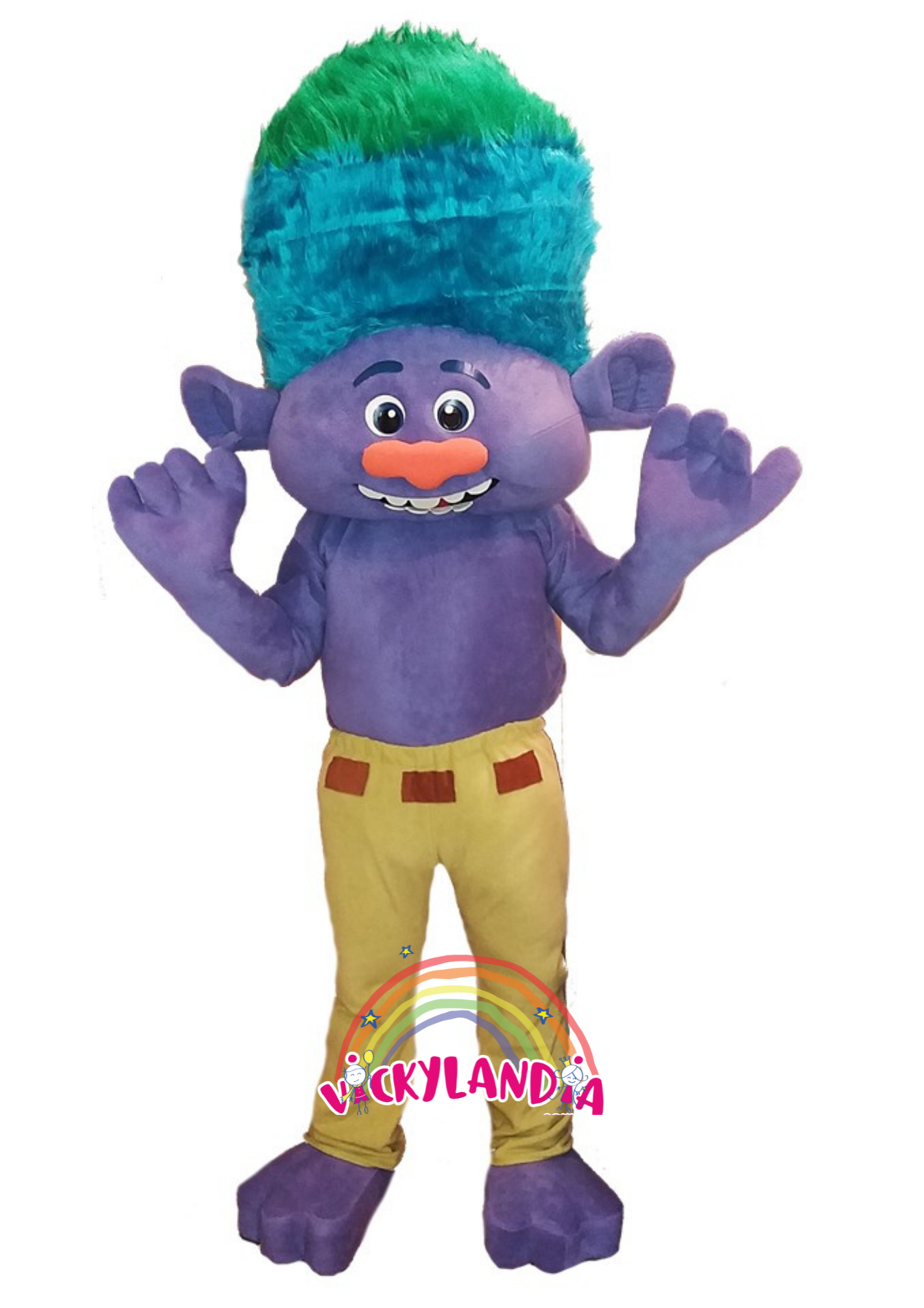troll morado disfraz muñeco cabezon cabezudo botarga mascota publicitaria Peluches personalizados Merchandising corporativos  personalizados fabricante vickylandia